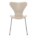 Fritz Hansen - Sjuan 3107 Light Beige Färgad Ask/Silver Grey - Ruokapöydän tuolit - Arne Jacobsen - Beige - Metalli/Puu