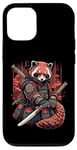 Coque pour iPhone 12/12 Pro Red Panda Guerrier Samouraï Art Japonais