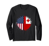 4th Of July Tonga American Flag Tongan Flag Long Sleeve T-Shirt