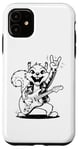 Coque pour iPhone 11 Squirrel jouant de la guitare rock and roll hommes femmes rock band