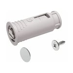 Loqueteau magnétique à aimant rond à encastrer ajustable ±3,5mm avec contre pièce Universel Porte Placard Cuisine Salle de bain Meuble, blanc