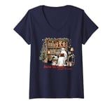 Womens Born To Read Forced To Work Ghost Reading Book Christmas V-Neck T-Shirt