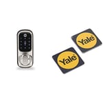 Yale Smart Living YD-01-CON-NOMOD-CH Keyless Connected Ready Smart Door Lock, Touch Keypad, Compatible with Alexa, Chrome & P-YD-01-CON-RFIDPB Smart Door Lock Phone Tag, Black, Pack of 2