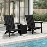 Prolenta Premium - Chaises De Jardin Adirondack Lot De 2 Noir Polypropylène