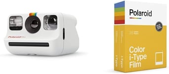 Polaroid Go Instant Camera - White - 9035 & Color Film for i-Type - Double Pack