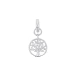 Amor Charm 925 en argent sterling pour dames, avec zirconium synth., 2 cm, blanc, arbre de vie, Livré dans une boîte cadeau de bijoux, 2038514