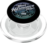 Modern Blues Harmonica Born In 1988 Vintage 37th Birthday PopSockets PopGrip pour MagSafe