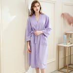 Men Summer Bath Robe Suck Water Male Bathrobe Sexy Night Dressing Gown Mens Plus Size Kimono Robes Women Lounge Sleepwear XXXL WomenLilac