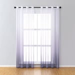 Genomskinliga gardiner grå gradient dekoration sovrum vardagsrum modern voile fönster skugga halvgenomskinlig öljett, 140(B) x 260(Höjd) cm