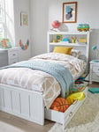 Very Home Atlanta Children's Single Bed with Drawers, Storage Headboard and Mattress Options (Buy and SAVE!) - White - Bed Frame With Standard Mattress, White