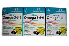 3X Vitabiotics Ultra Omega 3-6-9 Nutritional Supplements Capsules from Fish Oil