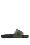 BOSS Mens Kirk Slid Rubber slides with raised logo detail Size 11