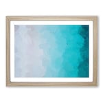 Treasure Island Beach In Fiji In Abstract Modern Art Framed Wall Art Print, Ready to Hang Picture for Living Room Bedroom Home Office Décor, Oak A2 (64 x 46 cm)