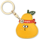 AXFEE Airtag Porte Clé, Mignon PU Étuis pour Apple AirTag, Portable Key Finder pour Clés Enfants Animaux de Compagnie, [ Porte- Clés Contrôle d'Accès] (Airtag Non Inclus) (Expression De Poire)