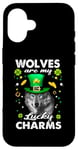 iPhone 16 Wolves Are My Lucky Charms St Patricks Day Irish Wolf Case