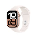 Apple Watch Series 10 GPS 42mm Rose Gold Aluminium Case with Light Blush Sport Band S/M