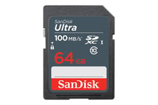 SanDisk Ultra - flash-minneskort - 64 GB - SDXC UHS-I