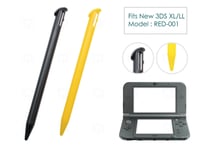 2 x Black Yellow  Plastic Pen Stylus for Nintendo - ̗̀new ̖́ 3DS XL/LL 2015+