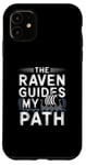 Coque pour iPhone 11 Illustration viking nordique The Raven Guides My Path