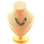 Collier 10 perles Mica vert de Tanzanie qualité 5A 8 mm. Chaine en Collier femm