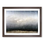 The Monk By The Sea By Caspar David Friedrich Classic Painting Framed Wall Art Print, Ready to Hang Picture for Living Room Bedroom Home Office Décor, Walnut A4 (34 x 25 cm)