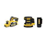 DEWALT Rabot Brushless XR 18V sans Batterie ni Chargeur DCP580N-XJ - Coffret TSTAK & Ponceuse excentrique DEWALT DCW210N 125 mm (Machine nue)