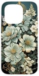 iPhone 15 Pro Sage Green Wildflower Floral Moon Flower Botanical Case