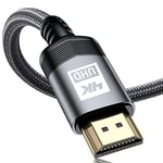 sweguard Câble HDMI 4K 7.5m Câble HDMI 2.0 Haute Vitesse par Ethernet en Nylon Tressé Supporte 4K@60Hz 2K@144Hz 3D/ HDR Retour Audio - Cordon HDMI pour Lecteur Blu-Ray/ PS3/ 4 TV 4K Ultra HD/Ecran