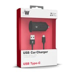 Just W USB Car Charger Kit USBC 2,4A bk