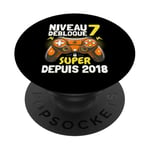 Niveau 7 Débloqué Super Depuis 2018 Anniversaire Gamer PopSockets PopGrip Adhésif