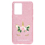 Coque Iphone 12 PRO MAX paillettes rose Licorne eyes fleur personnalisee