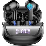 Wireless Earbuds, 2024 Bluetooth 5.4 Headphones in Ear with 4 ENC Noise Cancelling Mic, HiFi Stereo Deep Bass Bluetooth Earbuds, Wireless Earphones 45H Playtime with Dual LED Display, IP7 Waterproof