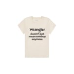 Wrangler T- Shirt Shrunken Band, Blanc Vintage, M Femmes