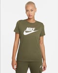 Nike T-Shirt Vêtement de Sport Essential,Femme - 223 ( Moyen Vert Olive / Blanc)