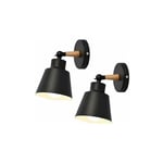 Yidomde - groofoo Lot de 2 Moderne Applique Murale Industrielle en Métal Luminaires E27 Edison Loft Lampe pour Café Bar Couloir Salle à Manger Salon