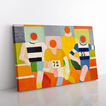 Big Box Art The Runners by Robert Delaunay Canvas Wall Art Print Ready to Hang Picture, 76 x 50 cm (30 x 20 Inch), Grey, Brown, Gold