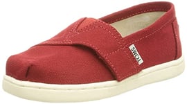 TOMS Unisex Kids Tiny Alpargata Loafer Flat, Red, 2 UK