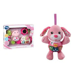 VTech - Coffret Naissance Éveil des Sens Rose, Premiers Jouets Bébé, Doudou Hippo en Peluche & Chant' Toutou Rose, Peluche Chien Interactive, Hochet Bébé, Éveil Musical, Jouet Poussette