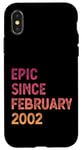 Coque pour iPhone X/XS 23e anniversaire homme femme épique depuis février 2002