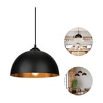 Randaco - 2x Suspension Luminaire Lampe suspendue Abat-jour Cuisine Lampe suspendue Plafond Noir-Doré Lumière Eclairage Design