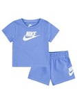 Boys, Nike Infant Unisex Club T-shirt And Short Set - Blue, Blue, Size 24 Months