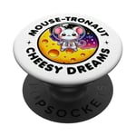 Souris Astronaute Cheesy Dreams Cute Kawaii Moon Space Graphic PopSockets PopGrip Adhésif