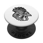 Illustration de poulet amusant et insolite Animaux de ferme Art PopSockets PopGrip Adhésif