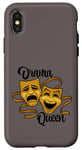 Coque pour iPhone X/XS Masques de théâtre comédie et tragédie en or