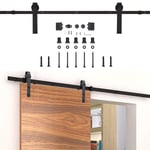 Hengda - einfeben Système de porte coulissante Ensemble d'accessoires pour Rail au sol Rail de porte à rouleau en bois Verre 150kg Streifen 200CM