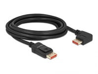 DELOCK – DisplayPort cable male straight to male 90° right angled 8K 60 Hz 3m, black (87067)