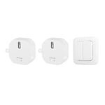 Kit domotique interrupteur sans fil Smartwares Plug & Connect - Interrupteur double et modules encastrables