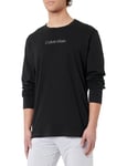 Calvin Klein T-Shirt Manches Longues Homme Crew Neck Col Ras-du-Cou, Noir (Black), M