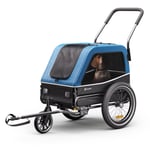 Bike Trailer for Dogs Buggy Stroller Foldable 360° Front Wheel Built-in Leash