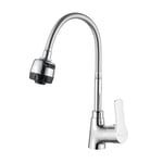 Ibergrif M14357 tar, Mitigeur d'Evier de Cuisine avec Bec Flexible, Chromé, Argent L